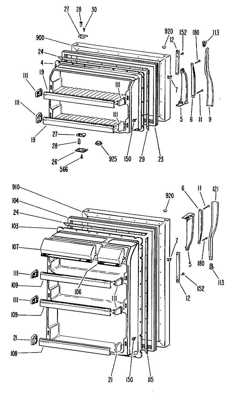Section Diagram and Parts List for CTF16CLBL  Hotpoint Refrigerator