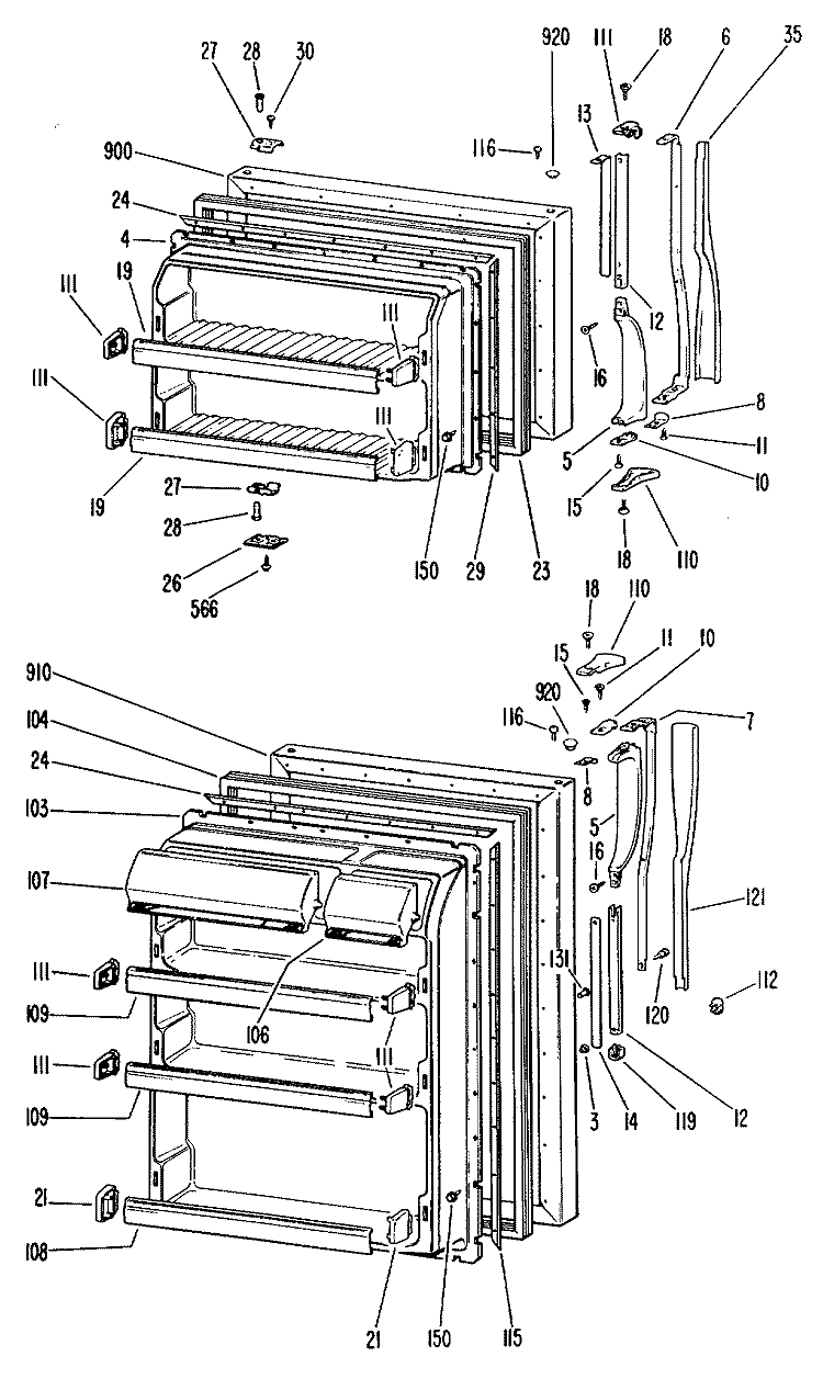 Section Diagram and Parts List for CTF16GKD  Hotpoint Refrigerator
