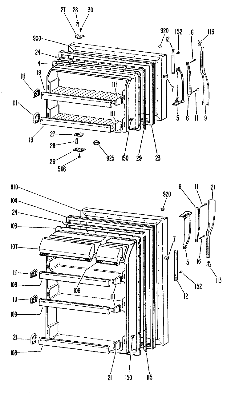 Section Diagram and Parts List for CTFP16CLBR  Hotpoint Refrigerator