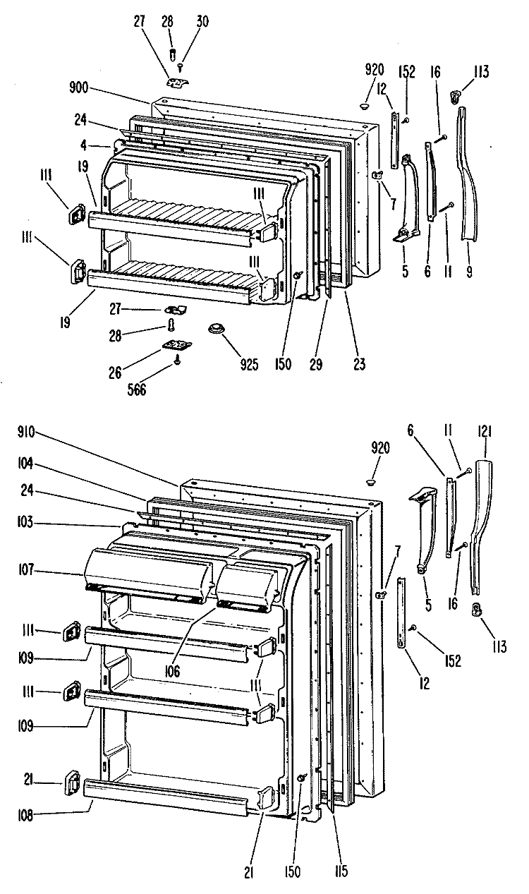 Section Diagram and Parts List for CTFP16ALBL  Hotpoint Refrigerator