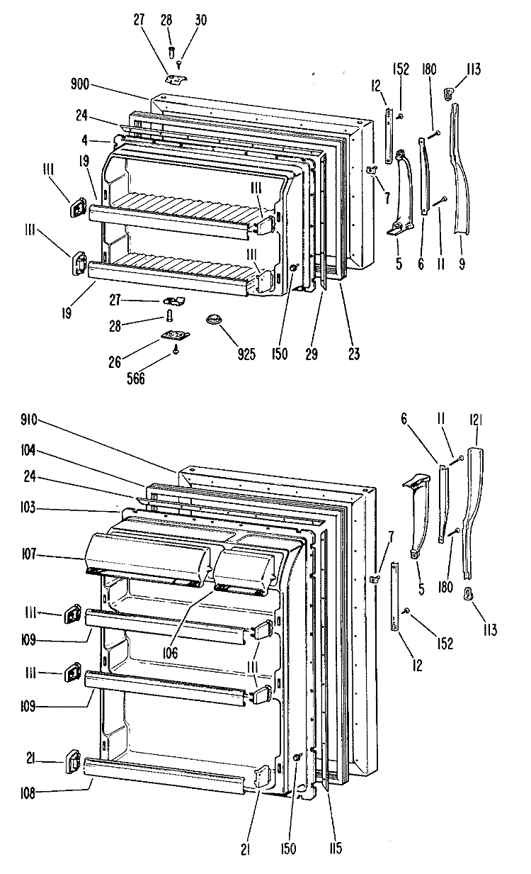 Section Diagram and Parts List for CTF16CLCR  Hotpoint Refrigerator