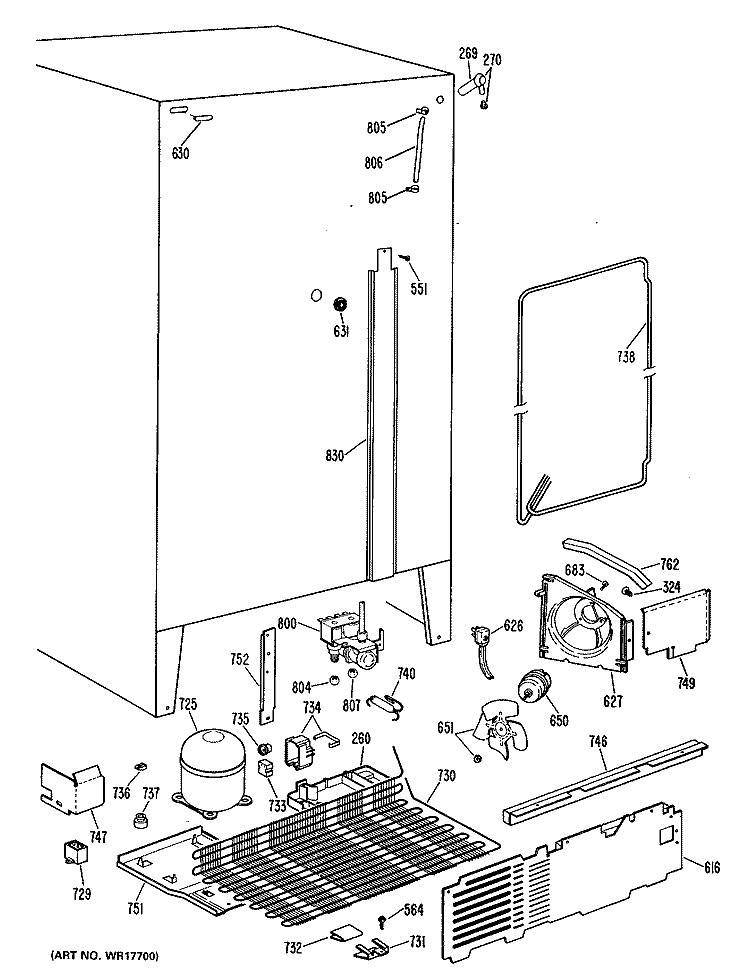 Section Diagram and Parts List for CSX27DLL  Hotpoint Refrigerator