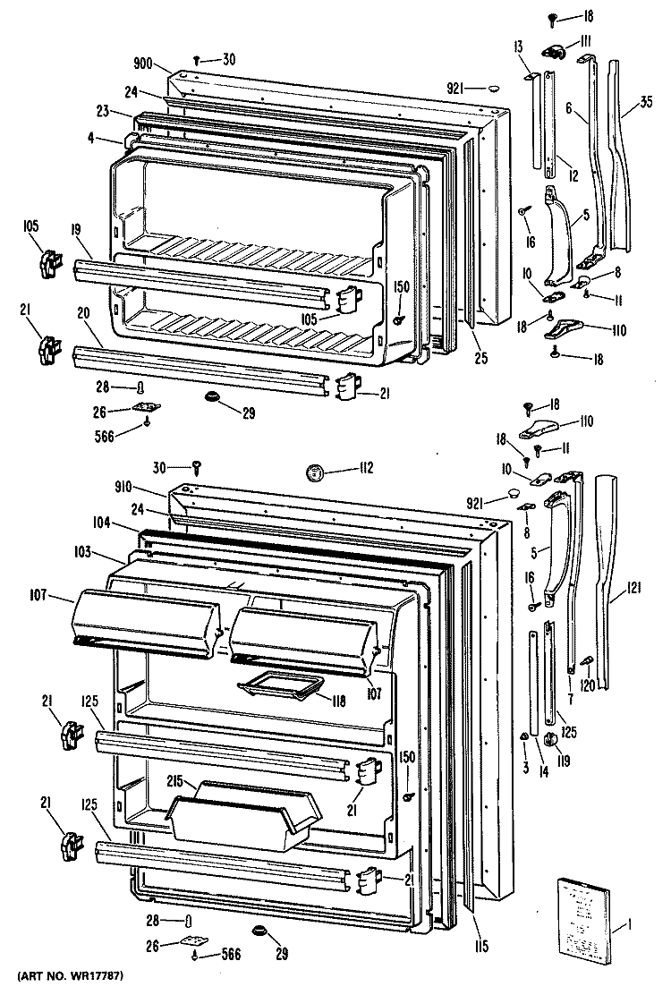Section Diagram and Parts List for CTX18KLRRAD  Hotpoint Refrigerator
