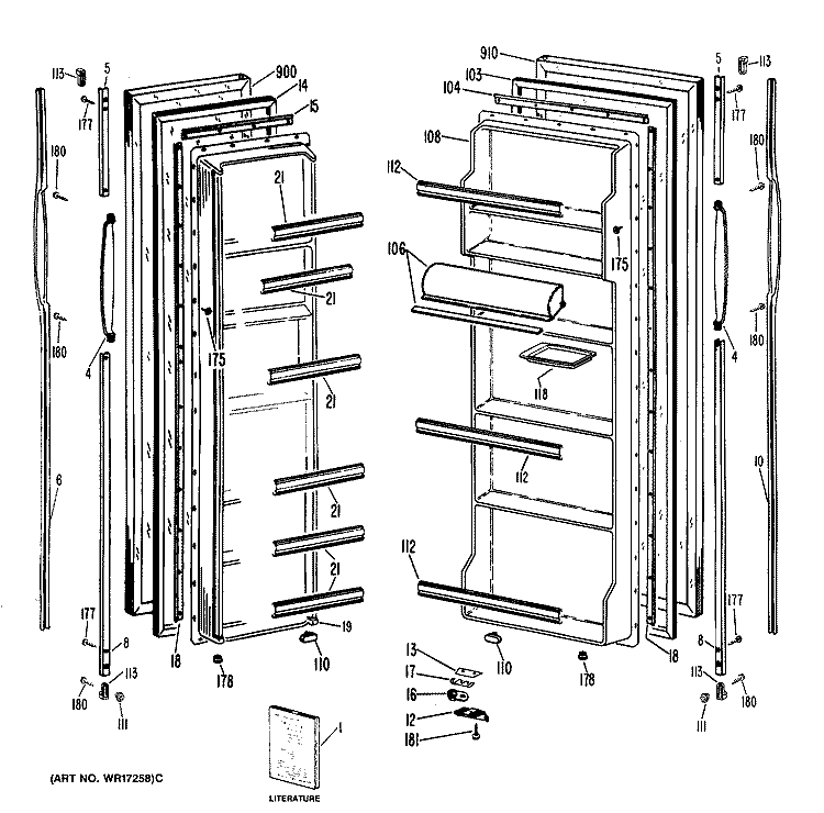 Section Diagram and Parts List for CSC22GRAAD  Hotpoint Refrigerator