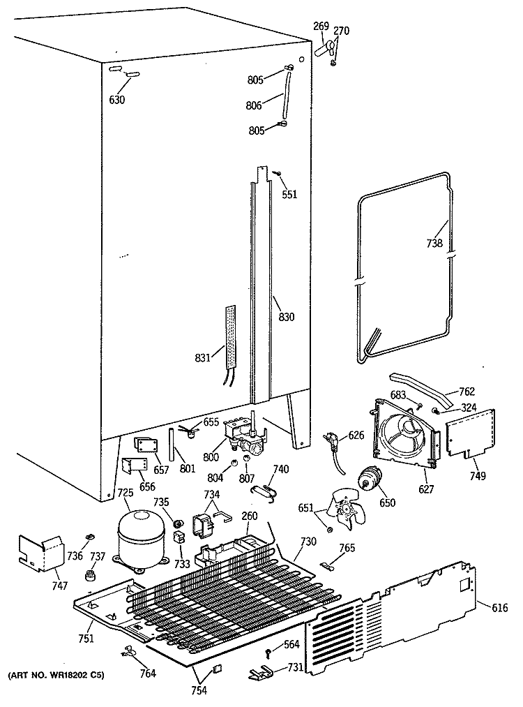 Section Diagram and Parts List for CSK24GRTCAD  Hotpoint Refrigerator
