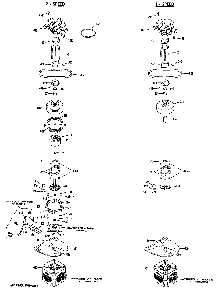 2 - SPEED Diagram and Parts List for WRW5705KBL  General Electric Washer