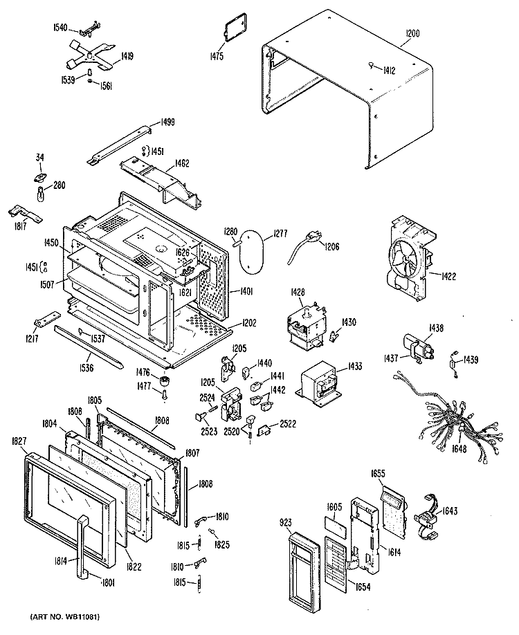 Section Diagram and Parts List for LEM065H01  General Electric Microwave