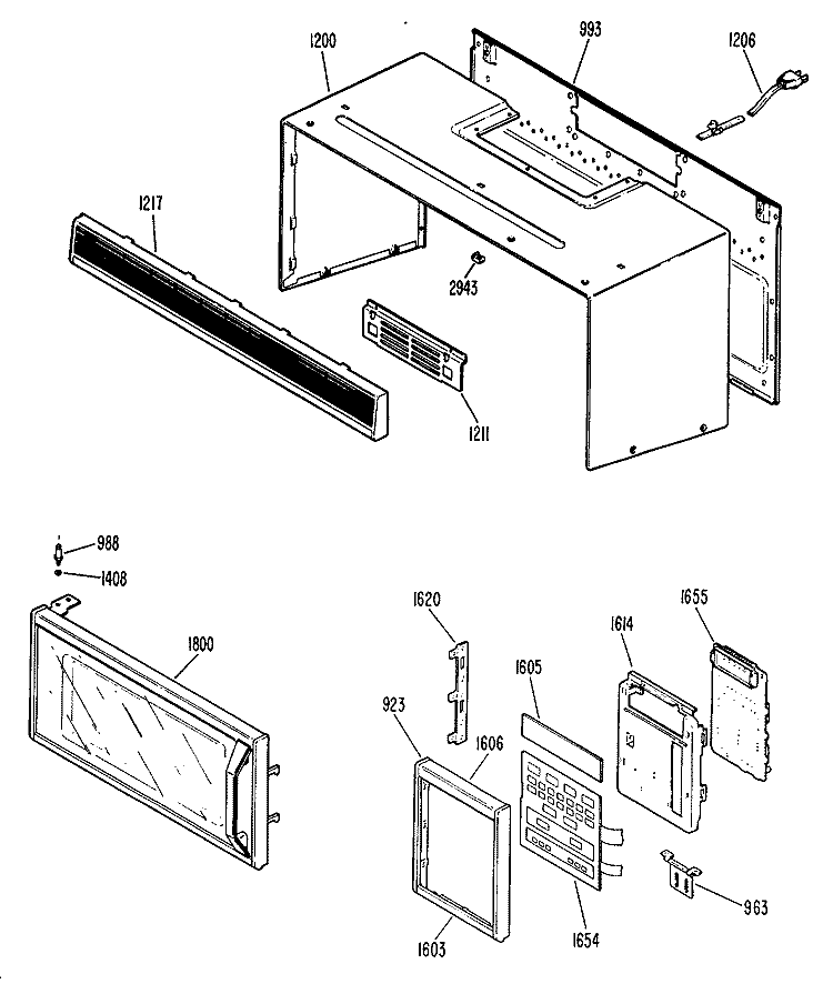 Section Diagram and Parts List for LVM150G01  General Electric Microwave
