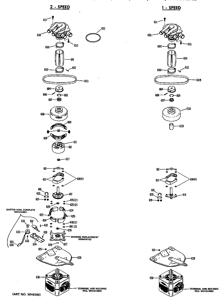 2 - SPEED Diagram and Parts List for WRW3705MAL  General Electric Washer