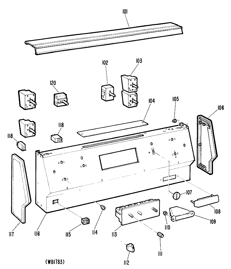 Section Diagram and Parts List for JBS28G*K3  General Electric Range