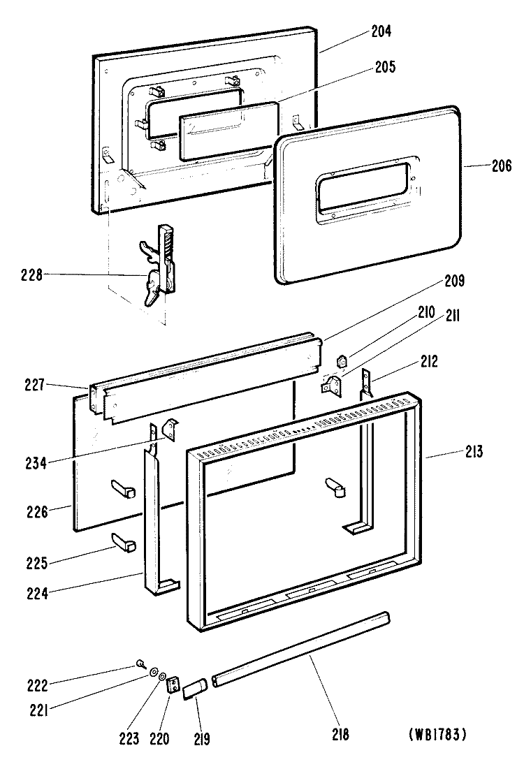 Section Diagram and Parts List for JBS28G*K3  General Electric Range