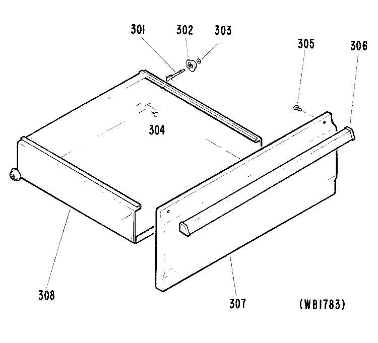 Section Diagram and Parts List for JBS28G*K3  General Electric Range