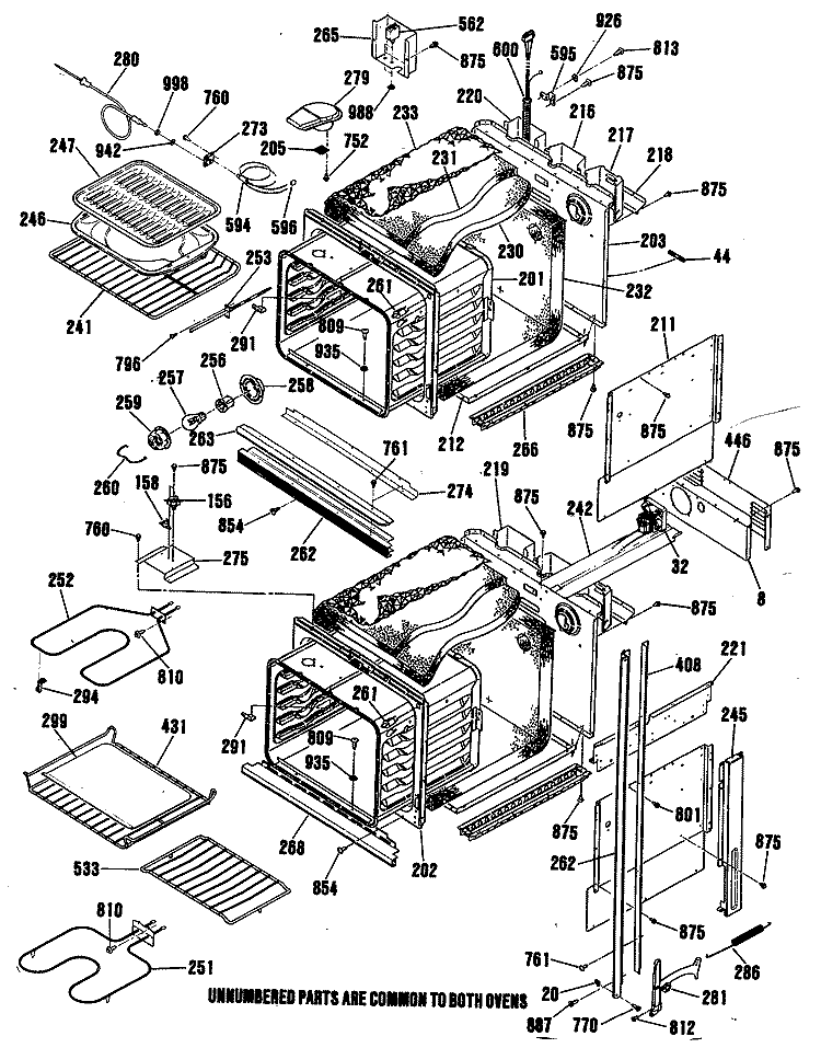 Section Diagram and Parts List for ZEK756GP6BG  General Electric Wall Oven