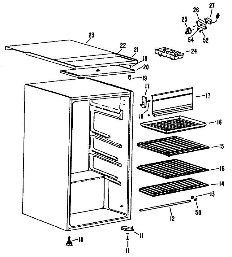 Section Diagram and Parts List for SC4SSB  General Electric Refrigerator