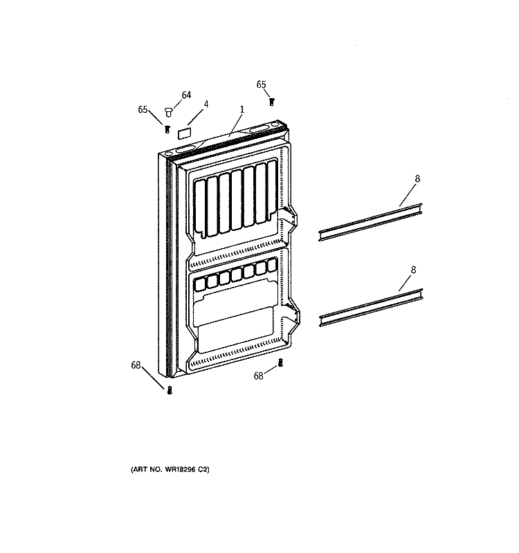 DOOR Diagram and Parts List for TAX4SNYBWH  General Electric Refrigerator