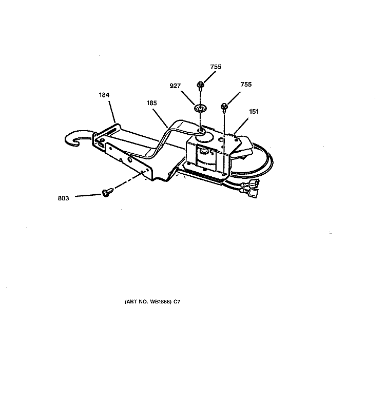 LOCK Diagram and Parts List for JGRP17BEW1BB  General Electric Range