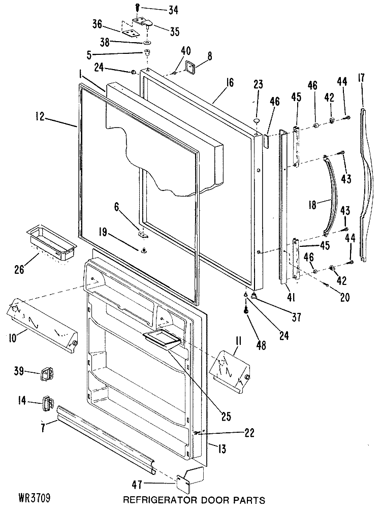 Section Diagram and Parts List for TCX20ZKC  General Electric Refrigerator