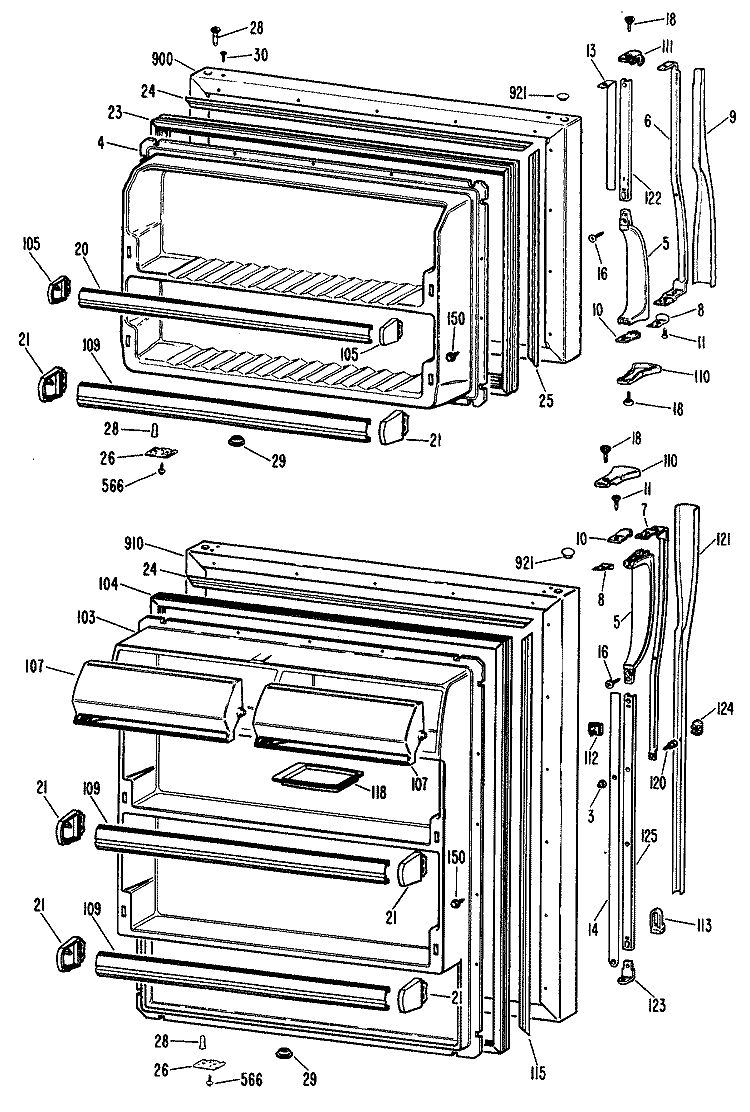 Section Diagram and Parts List for CTX21GKGR  Hotpoint Refrigerator