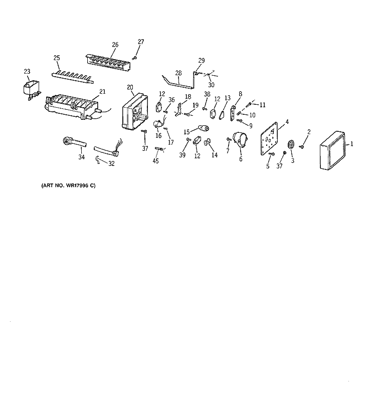 ICEMAKER WR30X0304 Diagram and Parts List for ZISB48DYA  General Electric Refrigerator