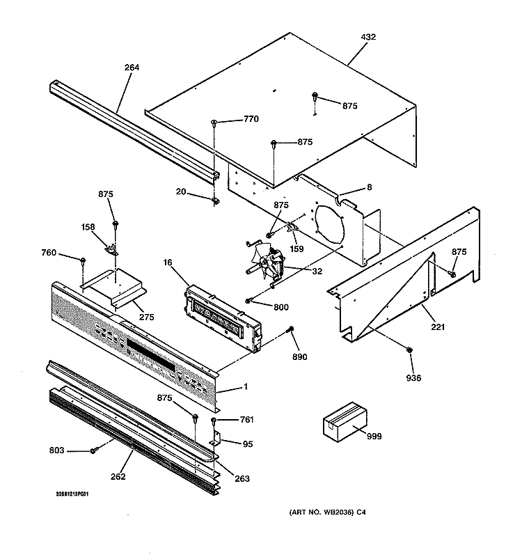 CONTROL PANEL Diagram and Parts List for ZEK757BW2BB  General Electric Wall Oven