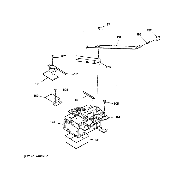 LOCK Diagram and Parts List for RB787WT3WW  Hotpoint Range