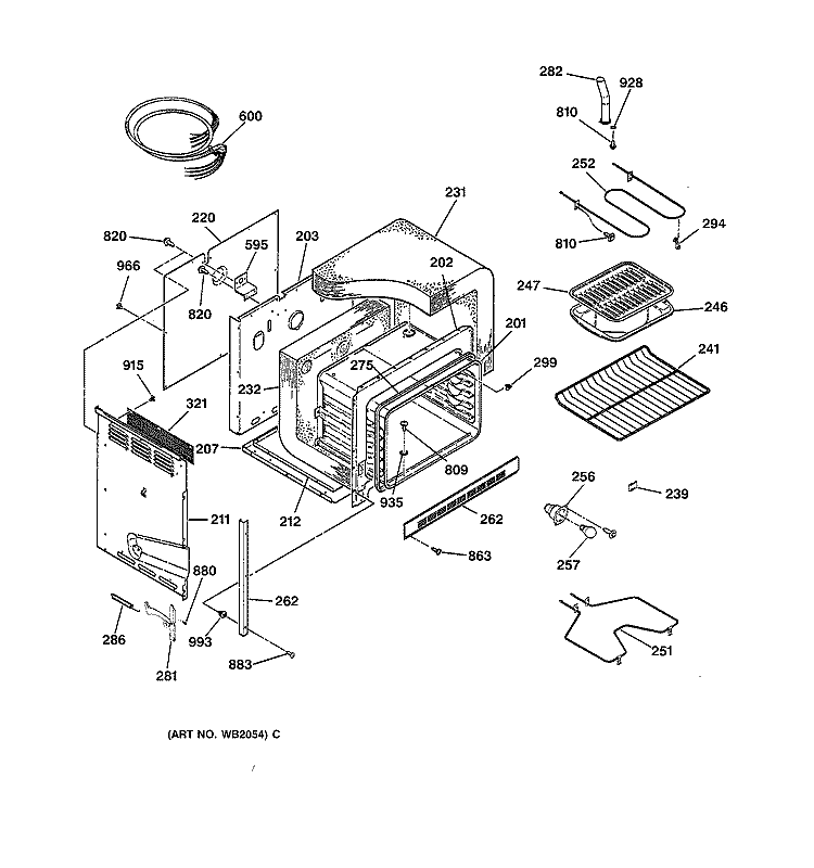 BODY PARTS Diagram and Parts List for RF512GL2  Hotpoint Range