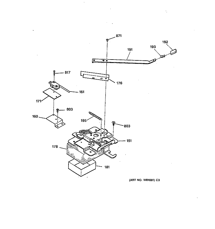 DOOR LOCK Diagram and Parts List for RB787GY2BB  Hotpoint Range