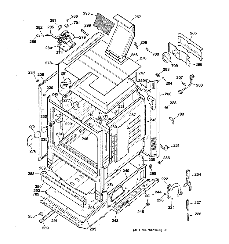 BODY PARTS Diagram and Parts List for LGB356GEV3AD  General Electric Cooktop