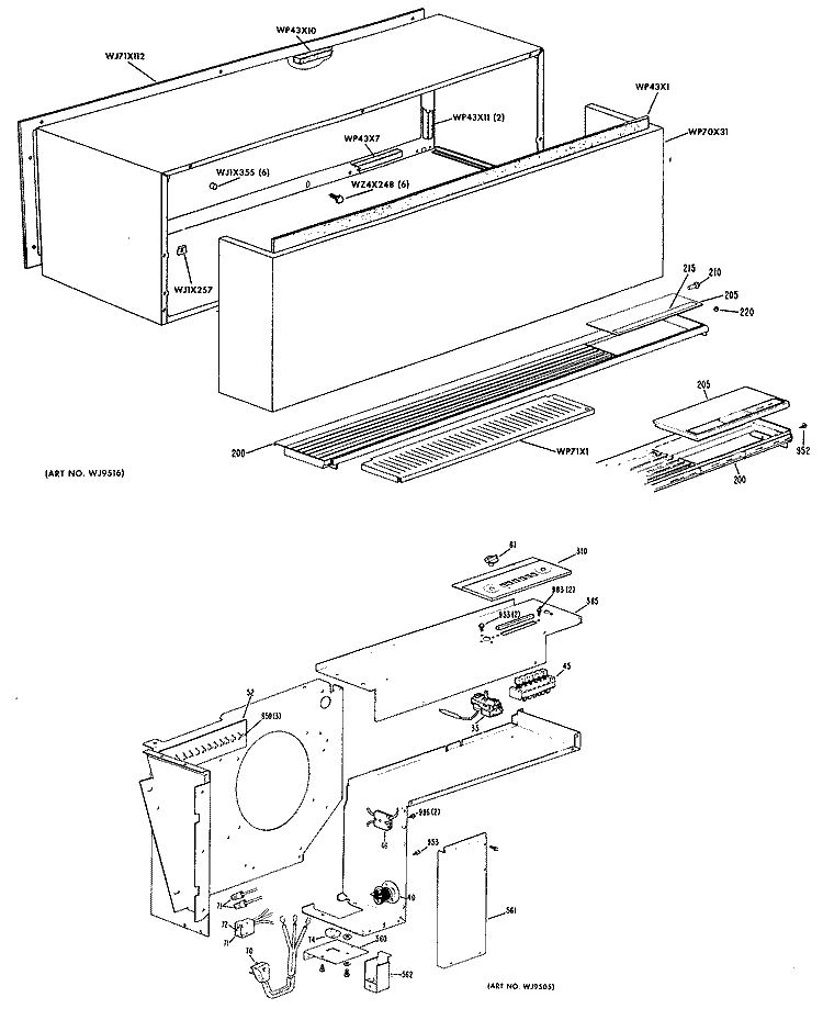 Section Diagram and Parts List for A2B542SEALY1  General Electric Air Conditioner
