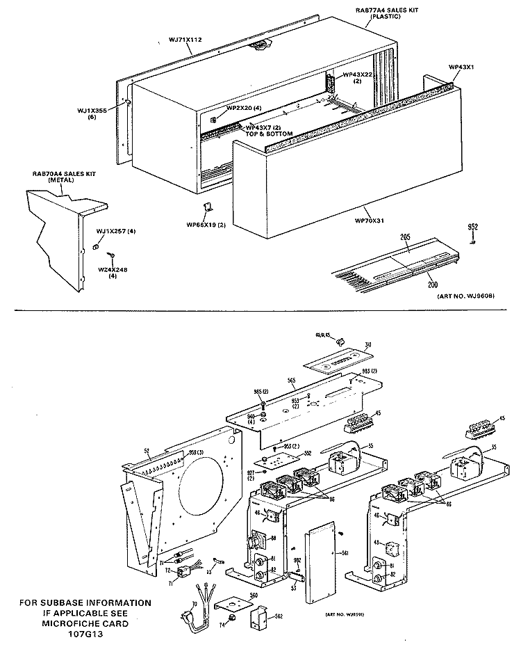 Section Diagram and Parts List for A3B788DAFSD2  General Electric Air Conditioner