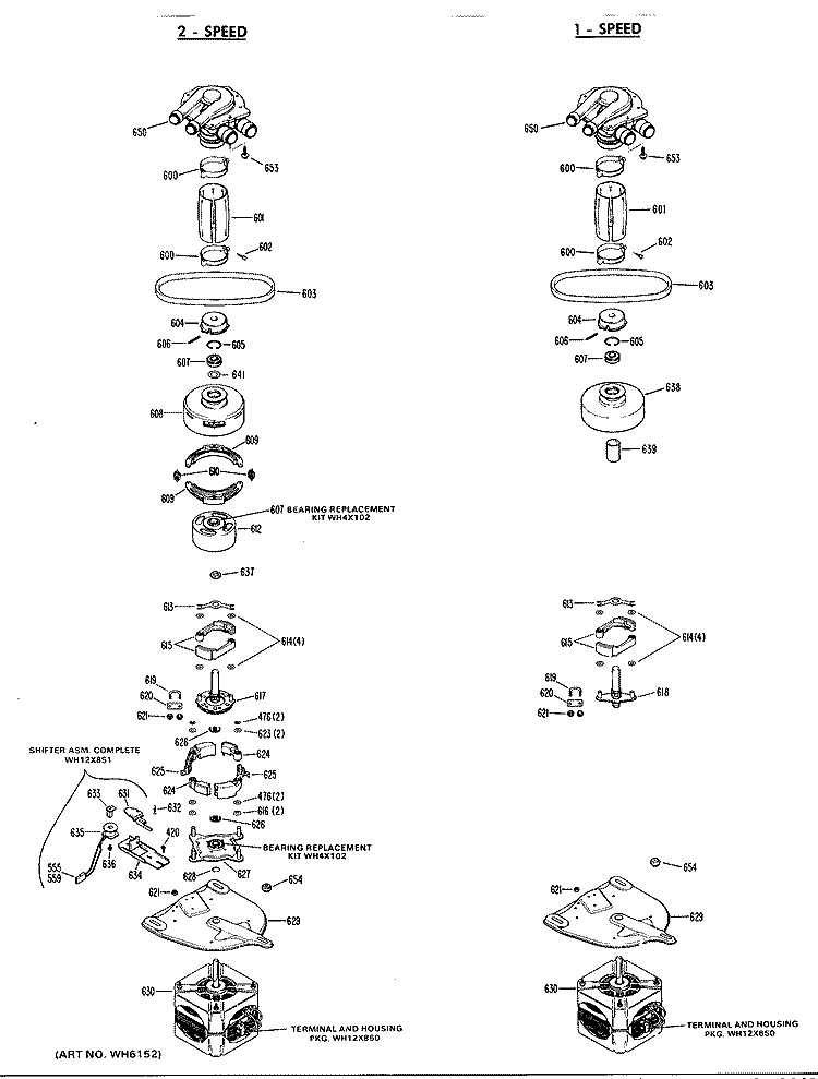 2 - SPEED Diagram and Parts List for WWC8000MAL  General Electric Washer
