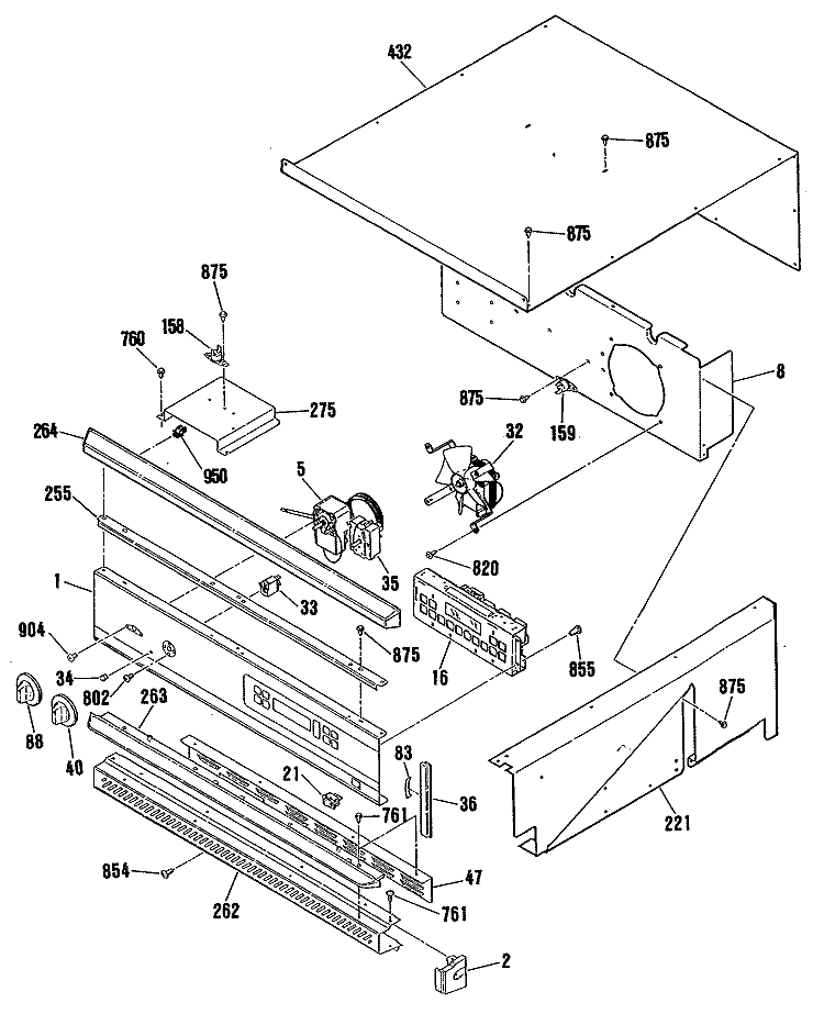 Section Diagram and Parts List for JKP26GP3BG  General Electric Wall Oven