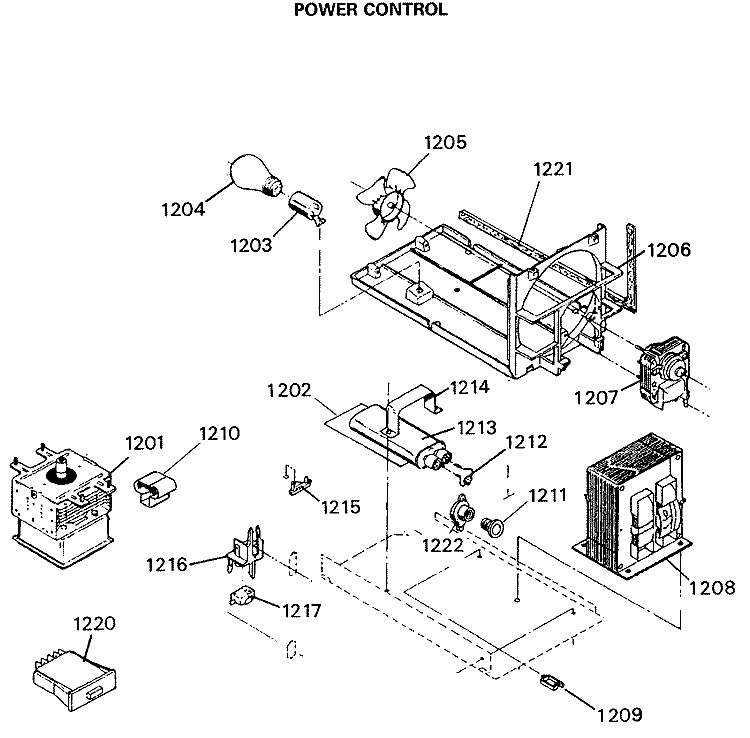POWER CONTROL Diagram and Parts List for JGHP66GEN7  General Electric Range