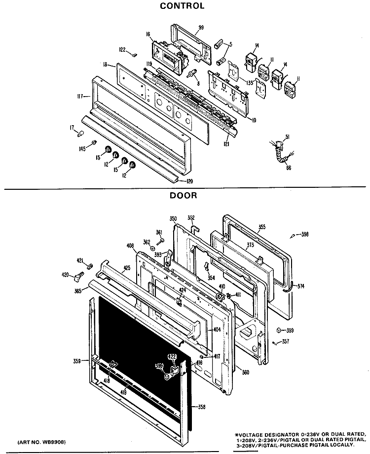 CONTROL Diagram and Parts List for RK767G*D2  Hotpoint Wall Oven