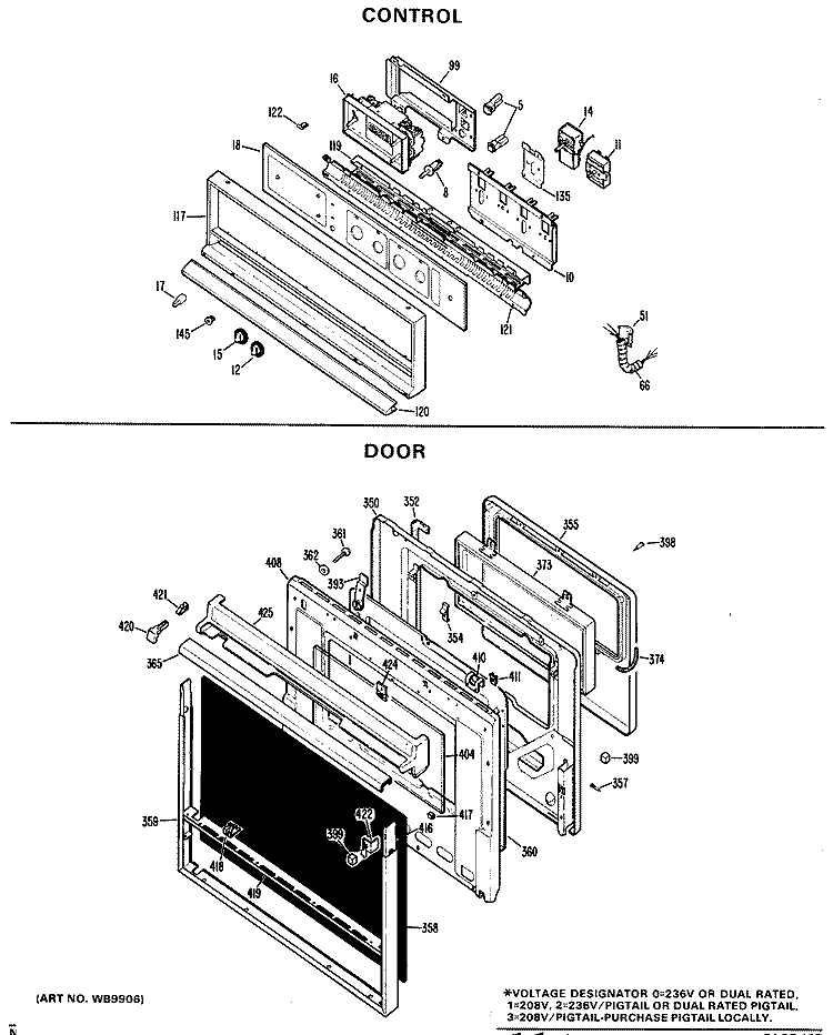 CONTROL Diagram and Parts List for RK747G*D2  Hotpoint Wall Oven