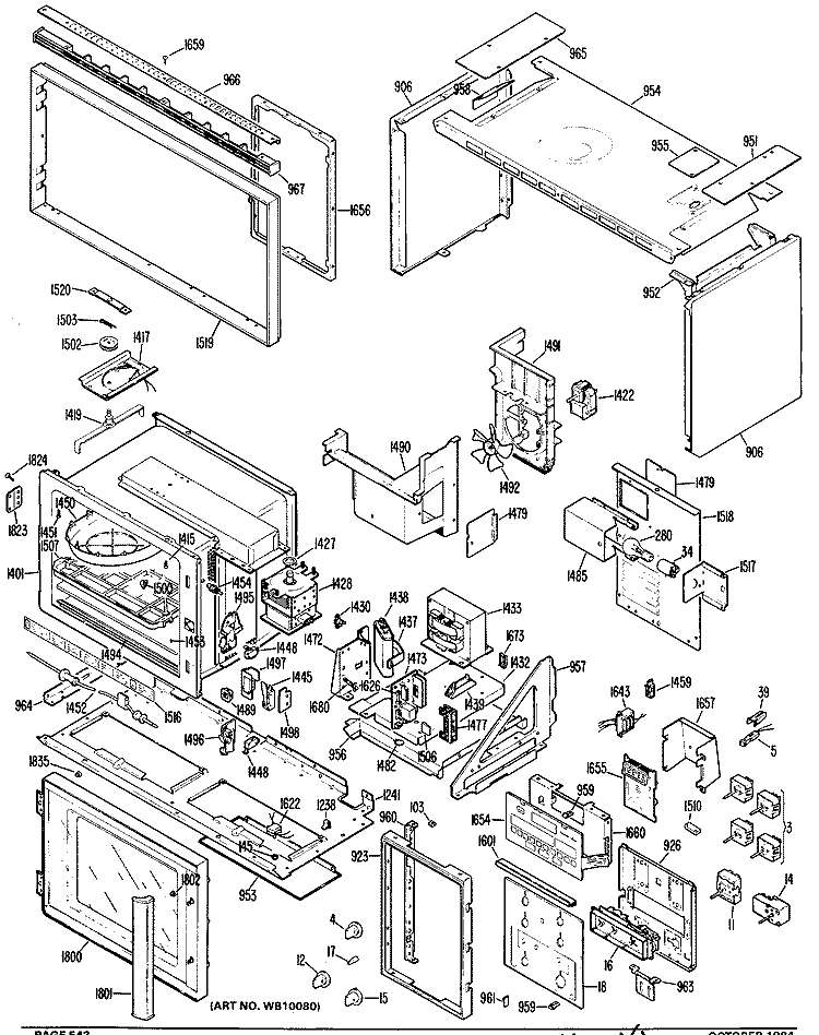 Section Diagram and Parts List for RH960G*04  Hotpoint Microwave Oven Combo