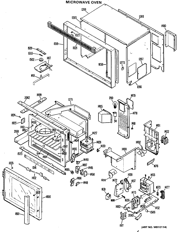 MICROWAVE OVEN Diagram and Parts List for RK961G*01  Hotpoint Microwave Oven Combo