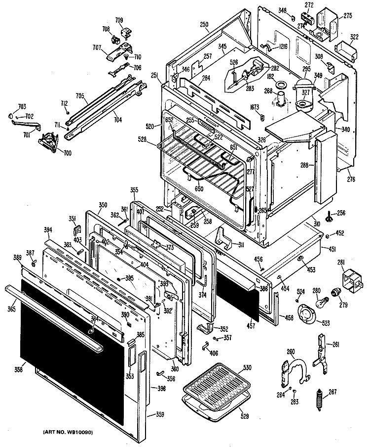 Section Diagram and Parts List for RS779G101  Hotpoint Range