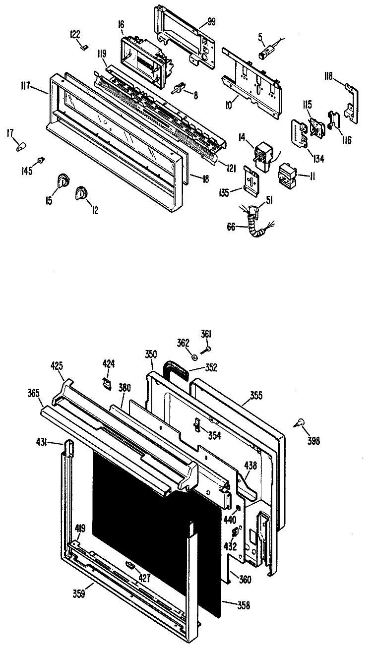 Section Diagram and Parts List for RJ745G*T7  Hotpoint Wall Oven
