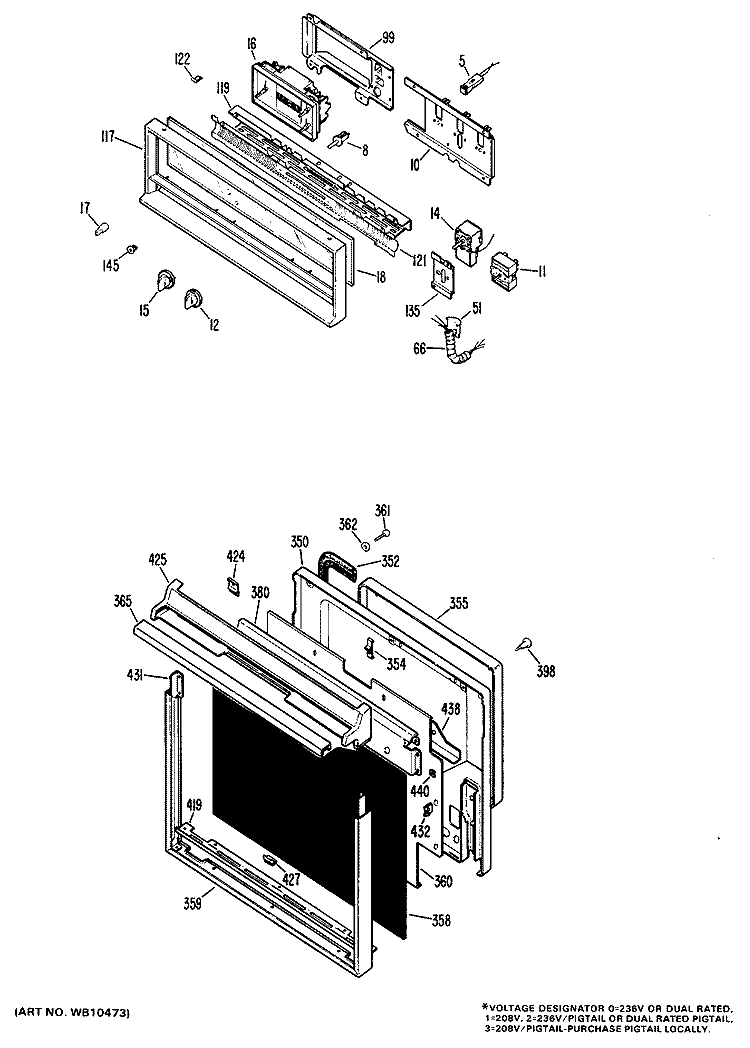 Section Diagram and Parts List for RJ742G*J1  Hotpoint Wall Oven