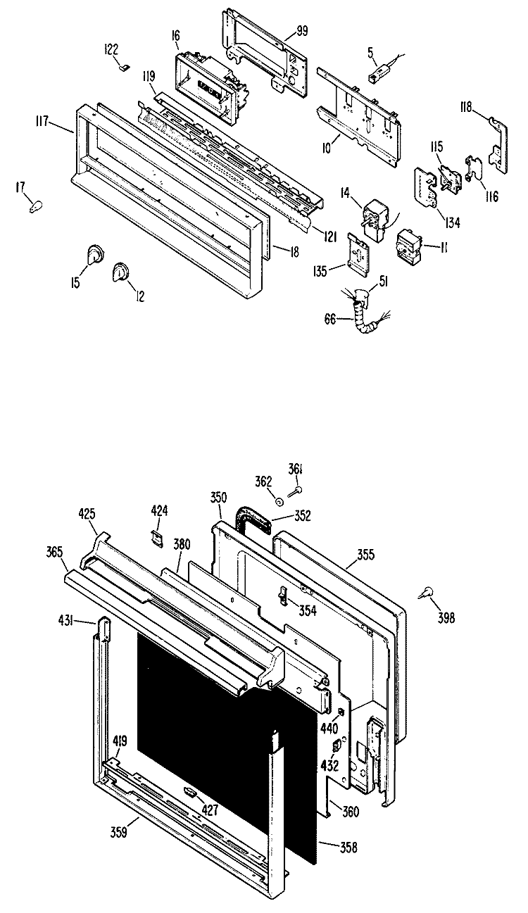 Section Diagram and Parts List for RJ745G*J3  Hotpoint Wall Oven