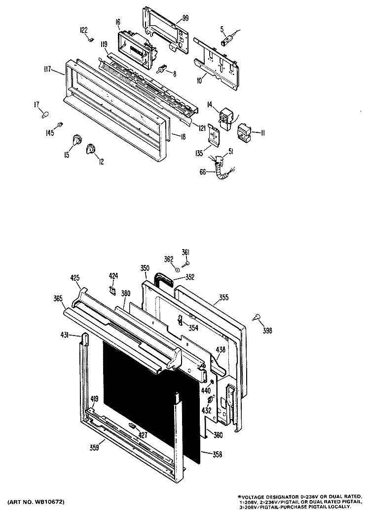 Section Diagram and Parts List for RJ742G*J2  Hotpoint Wall Oven