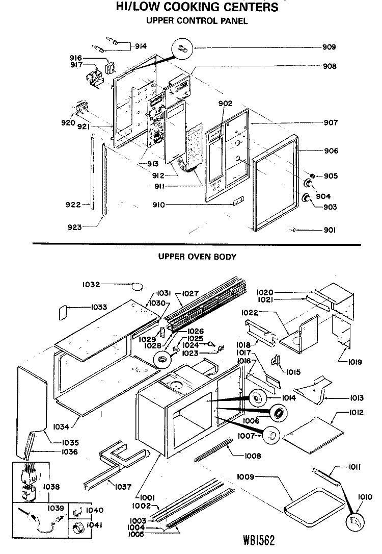 HI / LOW COOKING CENTERS Diagram and Parts List for RGH846GEJ1  Hotpoint Range