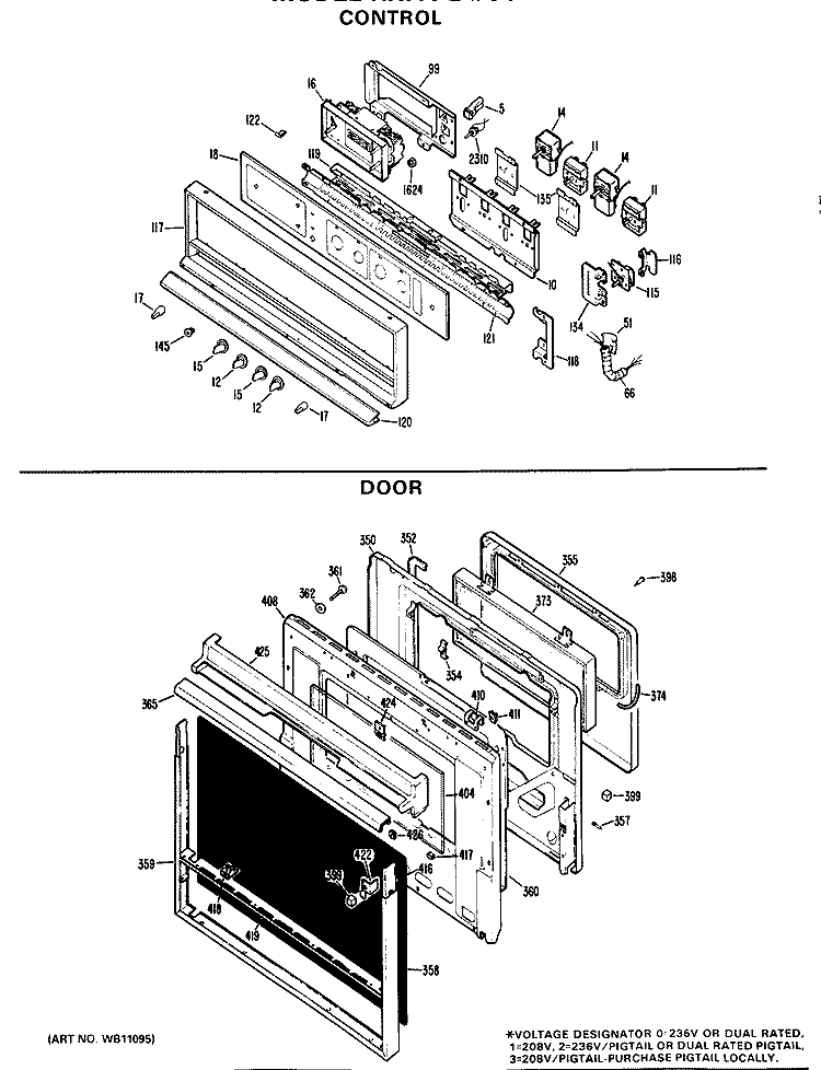 CONTROL Diagram and Parts List for RK777G*J4  Hotpoint Wall Oven