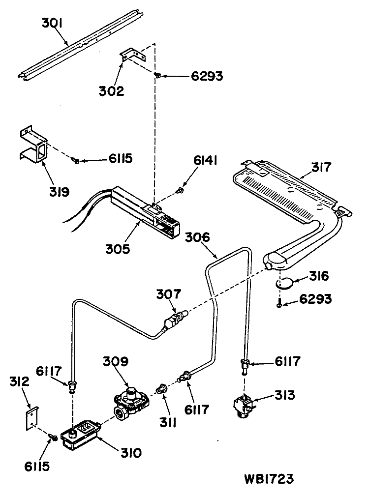 Section Diagram and Parts List for RGJ515GEL2  Hotpoint Wall Oven