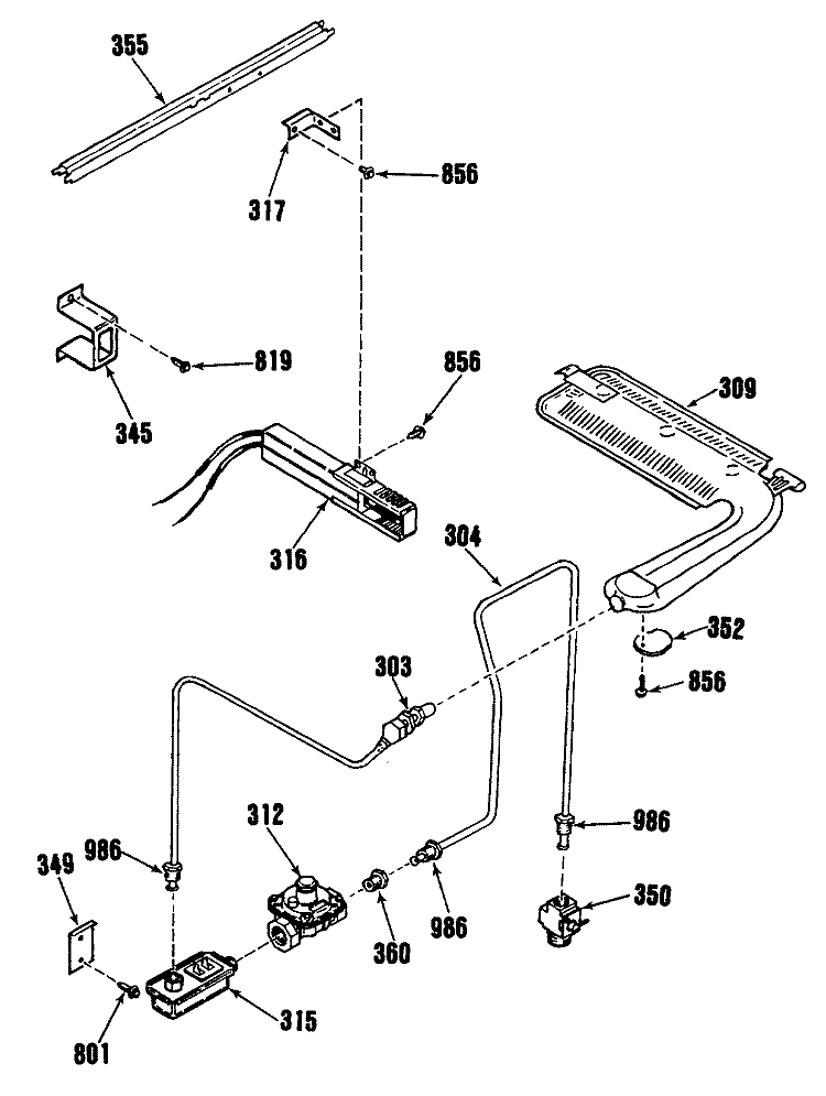 Section Diagram and Parts List for RGJ515GEL4  Hotpoint Wall Oven