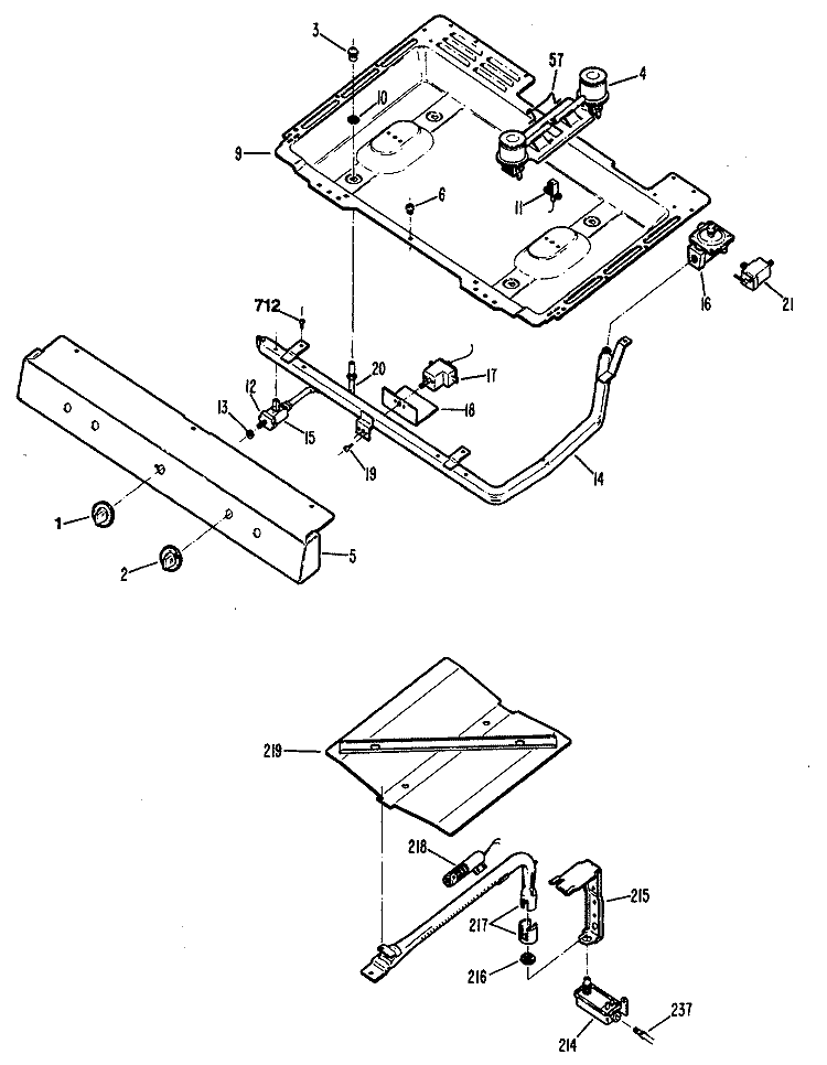 Section Diagram and Parts List for RGS525GEN1  Hotpoint Range