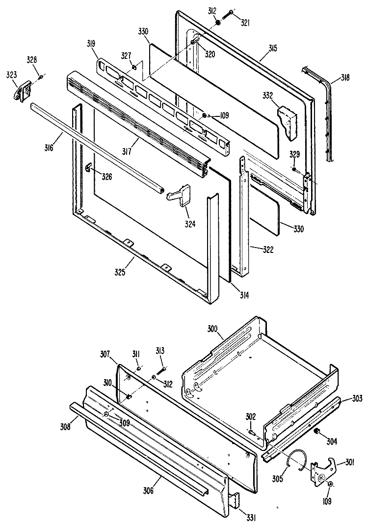 Section Diagram and Parts List for RGS525GEN1  Hotpoint Range
