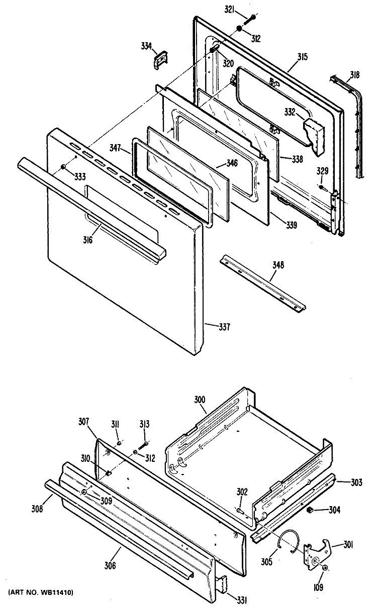Section Diagram and Parts List for RGB528EN1  Hotpoint Range