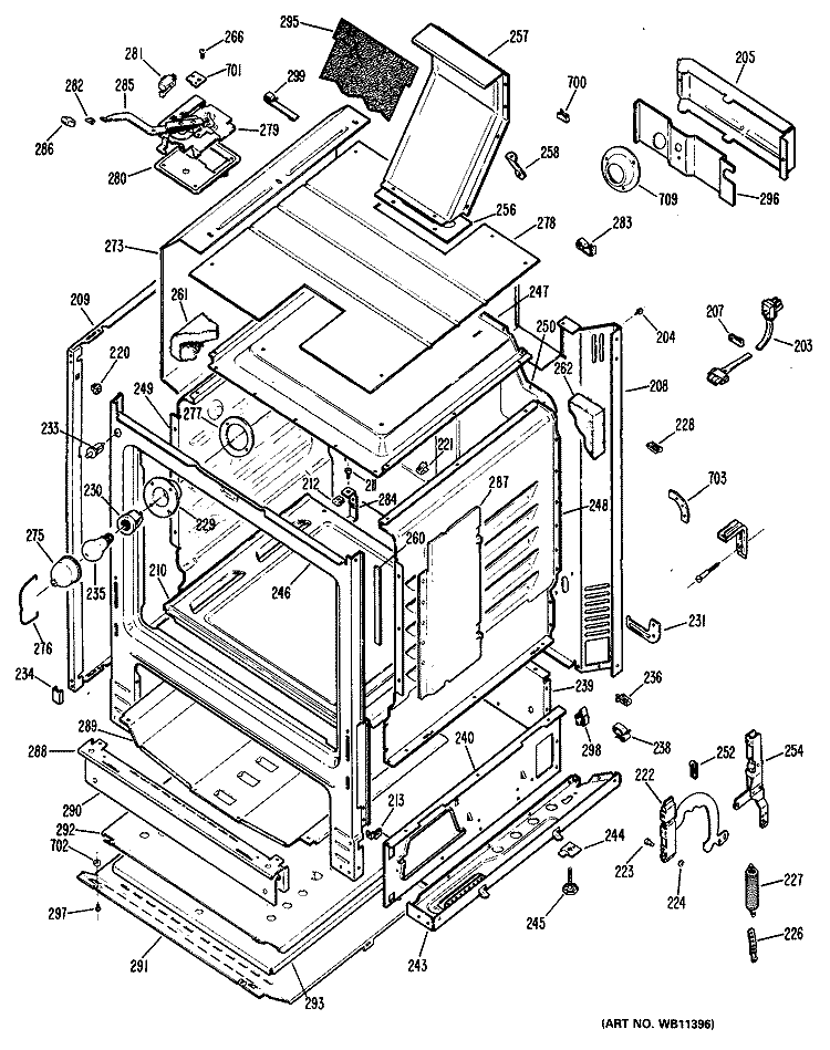 Section Diagram and Parts List for RGB744GEN1  Hotpoint Range